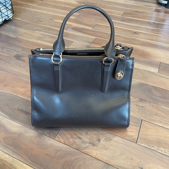 Coach Satchel in brown Leather with gold-tone hardware - Picture 2 of 6